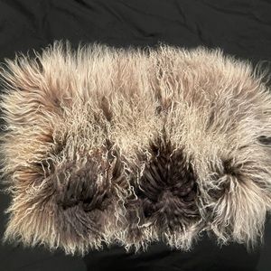 Real sheep skin pillow cover